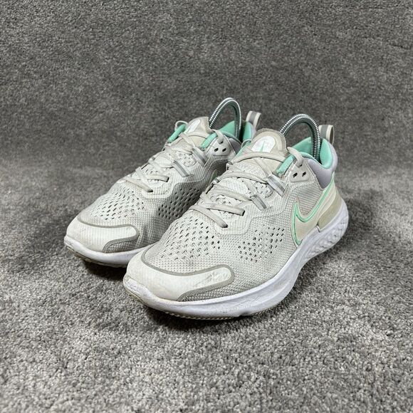 Nike React Miler 2 CW7136-002 Women's Size 7.5 White Mint Green Running Shoes - Picture 5 of 13